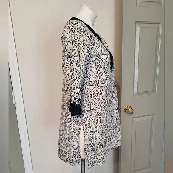 Roberta Roller Rabbit Beaded Embroidered Embellishments Bohemian Tunic Top(XS) - Picture 4 of 8